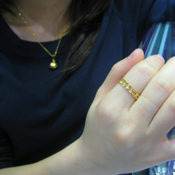 源美銀樓 純金9999 黃金戒指 女款 純金 鏤空 心形飾品 新娘結婚 首飾 食指環 男士尾戒子 送朋友 生日禮物 喜慶：圖片 2