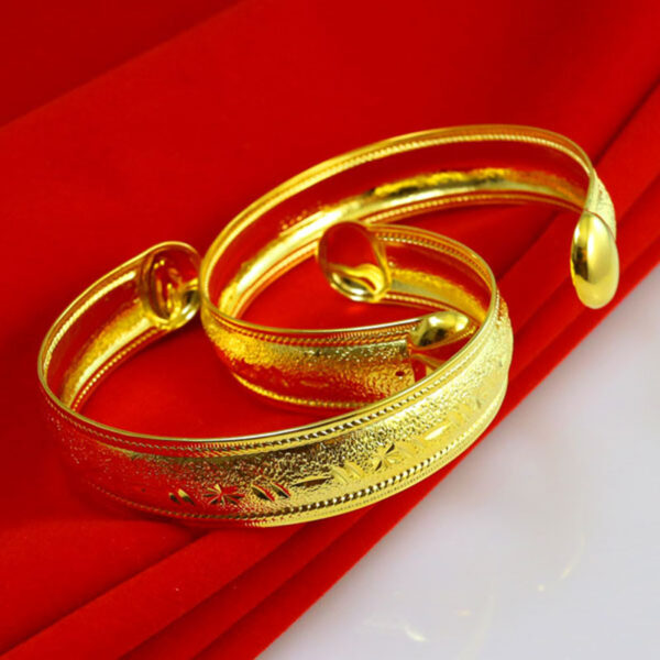 源美銀樓 純金9999 黃金手鏈 純金手鐲 男款 女活口 純金寬面鐲子 結婚首飾品 送禮 送朋友 送親人 特惠 免 喜慶：圖片 7
