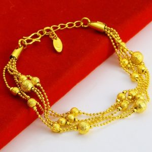 成發珠寶銀樓 純金9999 黃金手鍊 女款 串珠 轉運珠 多層 結婚 首飾 送情人 禮物 波珠鍊 免運 黃金9999 禮