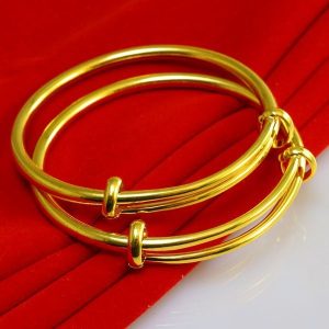 成發珠寶銀樓 純金9999 黃金手鐲 9999純金 女款男士 純金 首飾 結婚飾品 光面收縮口金鐲子 免運 純黃金99