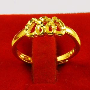 成發珠寶銀樓 純金9999 黃金戒指 9999純金 女款 愛心 形新款 時尚 心心相印 送情人 女友 禮物 免運 黃金