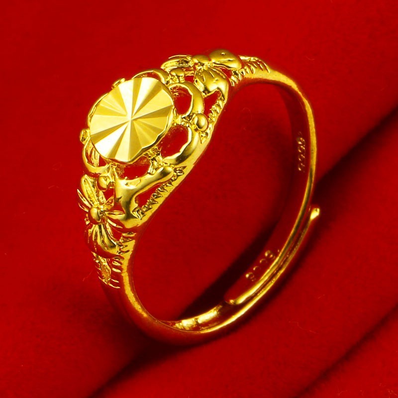 成發珠寶銀樓 純金9999 黃金戒指 9999純金 首飾 結婚 女款媽媽 新款 網紅花朵 真金戒子 黃金9999 免運:圖片 5