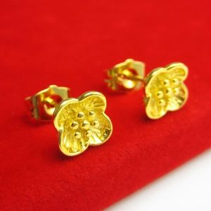 成發珠寶銀樓 純金9999 黃金耳釘男女 四葉草 荷花 耳環 首飾品 免運 黃金 黃金9999 純金 純黃金 純黃金9