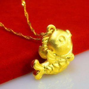 成發珠寶銀樓 純金9999 黃金項鍊 吊墜9999 純金男女 小金魚 年年有餘 結婚首飾 免運 黃金9999 黃金 特