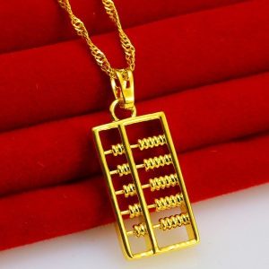 成發珠寶銀樓 黃金 項鍊女款 如意金 算盤吊墜 墜子招財首飾品 免運時尚 特惠 黃金 黃金9999 純金 純黃金 99
