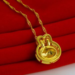 成發珠寶銀樓 純金9999 黃金項鏈 純金項鍊 吊墜 小白兔耳朵形 男女款式 大白純金首飾 送朋友 生日禮物 送朋友 禮