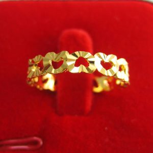 成發珠寶銀樓 純金9999 黃金戒指 女款 純金 鏤空 心形飾品 新娘結婚 首飾 食指環 男士尾戒子 送朋友 生日禮物