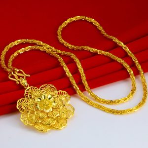 成發珠寶銀樓 純金9999 黃金項鍊 加長款 毛衣鏈 大花朵墜子吊墜 時尚純金 女款結婚 首飾品 春秋款 只有吊墜 沒