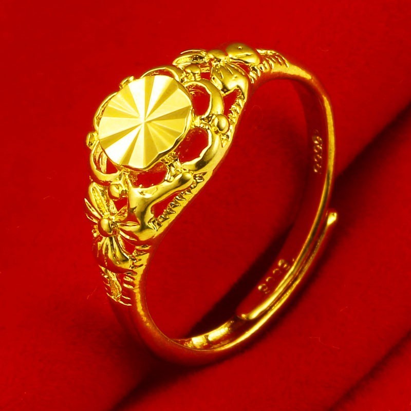 成發珠寶銀樓 純金9999 黃金戒指 9999純金 首飾 結婚 女款媽媽 新款 網紅花朵 真金戒子 黃金9999 免運:圖片 7