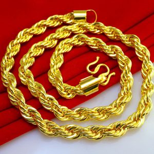 成發珠寶銀樓 純金9999 黃金項鏈 純金項鍊 男士女款 結婚首飾 麻花鏈 麻繩鏈 井繩鏈 大粗重寬 純金飾品 女款 禮