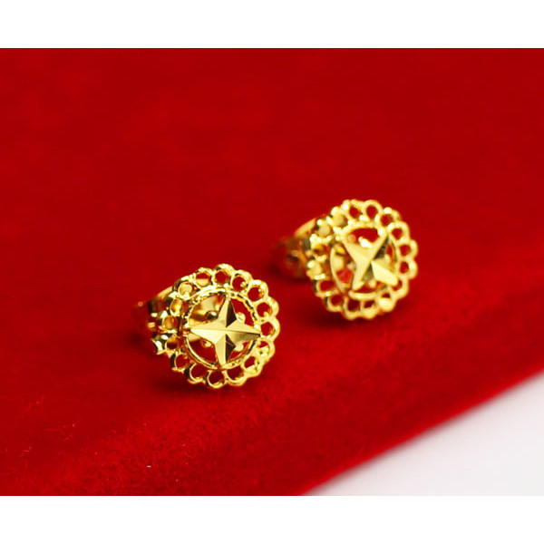 成發珠寶銀樓 純金9999 黃金耳環 純金耳釘 耳針 圓形 結婚 小飾品 999純金 鏤空款 女 溫柔 經典 特惠 免:圖片 6