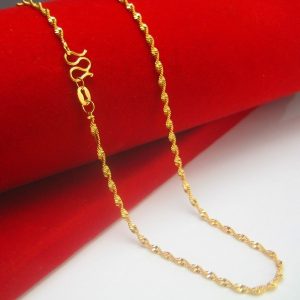 成發珠寶銀樓 純金9999 黃金項鍊 女款9999純金 新娘 結婚 首飾 水波紋 鍊子 鎖骨鍊 粗細 免運 黃金999