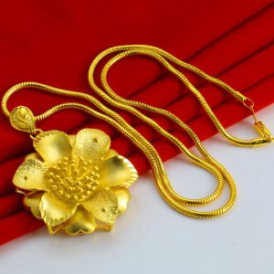 成發珠寶銀樓 純金9999 黃金項鏈 純金項鍊 男士女款 純金大花朵 項鍊 墜子 時尚首飾品 純金飾品首飾 吊墜鏈子 禮