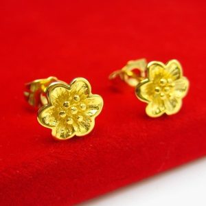 成發珠寶銀樓 純金9999 黃金 耳釘 女款 金耳環 純金 耳針 玫瑰花朵 純金結婚飾品 免運 黃金 黃金9999 純