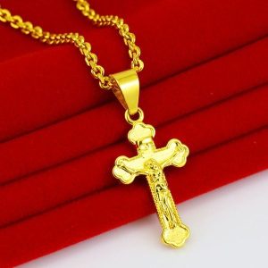成發珠寶銀樓 純金9999 黃金項鍊 吊墜男女款 9999純金 耶穌十字架 項鍊墜子 純金首飾 媽媽 免運 黃金999