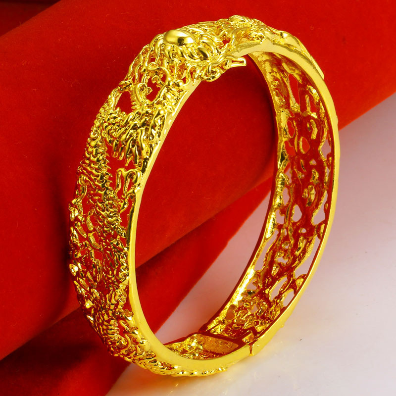 成發珠寶銀樓 純金9999 黃金手鐲 新娘結婚 首飾 龍鳳 鐲子 鏤空款 純金手鐲 女款 純金首飾品 手環 送禮物 送:圖片 5