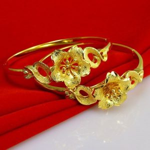 成發珠寶銀樓 純金9999 黃金手鐲 女款 鐲子 大花朵 結婚 首飾 免運 黃金 黃金9999 純黃金 純黃金9999
