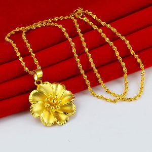 成發珠寶銀樓 純金9999 黃金項鏈 純金吊墜 女款 花朵 吊墜 結婚首飾 送女友 純金金子 高級 特惠 免運 時尚 禮