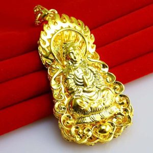 成發珠寶銀樓 純金9999 黃金項鏈 純金 觀音吊墜 男士女款 金菩薩墜子 純金項鍊 套鏈 觀音空心 送禮物 送朋友 禮