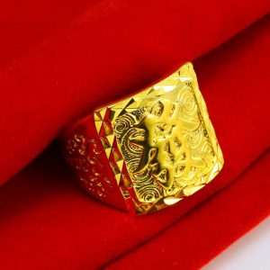 成發珠寶銀樓 純金9999 黃金戒指 純金戒指 男士大扳指 純金首飾 結婚飾品 送老公 生日禮物 發財福字 圓大方戒 禮