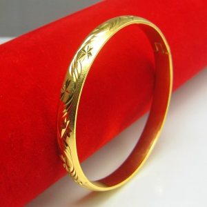 成發珠寶銀樓 純金9999 黃金手鐲 女款 年輕 金子 鐲子 結婚 首飾車花 金飾品 送禮 免運 黃金9999 純黃金
