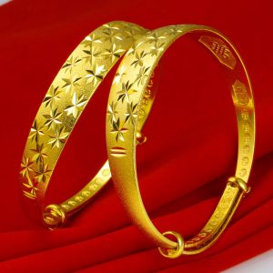 成發珠寶銀樓 純金9999 黃金手鐲 純金手鐲 女款 滿天星 純金首飾 推拉款 可調節 收縮款 純金飾品 媽媽款 送老