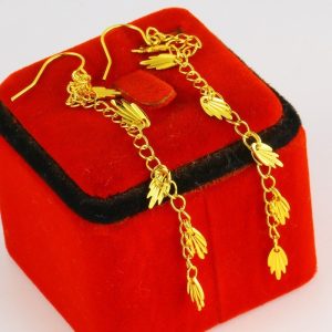 成發珠寶銀樓 純金9999 黃金耳環 9999純金 女款 高個子 長款純金飾品 純金新款 時尚 年輕 免運 黃金999