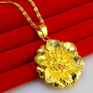 成發珠寶銀樓 純金9999 黃金 吊墜 重大 項鍊 墜子 女款 純金 飾品 真金 鍊子 大花朵 黃金9999 免運 特