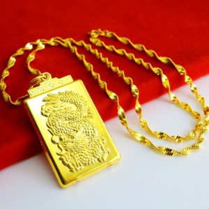 成發珠寶銀樓 純金9999 黃金項鏈 純金項鍊 龍牌吊墜 男女款 五福臨門 墜子 純金首飾 禮品 送同學 特惠 免運 禮