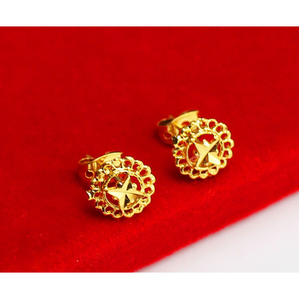 成發珠寶銀樓 純金9999 黃金耳環 純金耳釘 耳針 圓形 結婚 小飾品 999純金 鏤空款 女 溫柔 經典 特惠 免:圖片 3