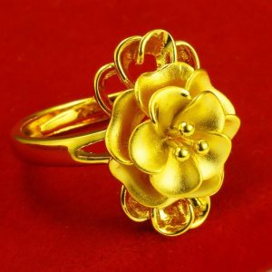 成發珠寶銀樓 純金9999 黃金戒指 9999純金 大花朵 純金 首飾 女款 新娘 結婚 飾品 真金 送禮物 免運 特
